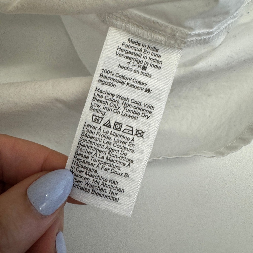 J.Crew Blouse Womens 6 White Peter Pan Collar Ruffle Organic Cotton BT732 - Picture 7 of 10